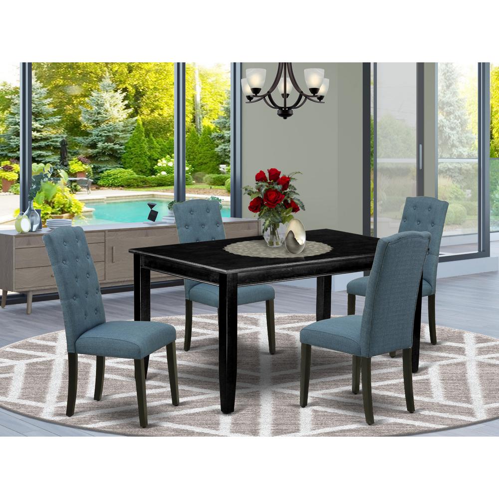 Dining Room Set Black, DUCE5-BLK-21. Picture 2