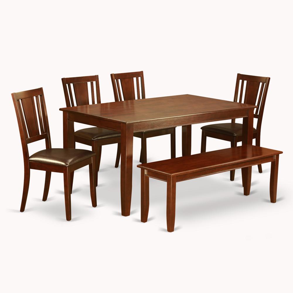 6  PC  Dining  room  set-with  bench  Kitchen  table  set  -Table  and  4  Dining  Chairs  and  Bench. Picture 2