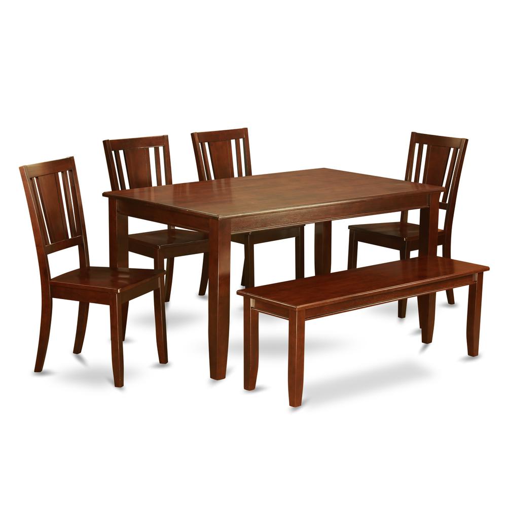 6-Pc  Dining  set  with  bench-Dining  Table  and  4  Dining  Chairs  and  Bench. Picture 2