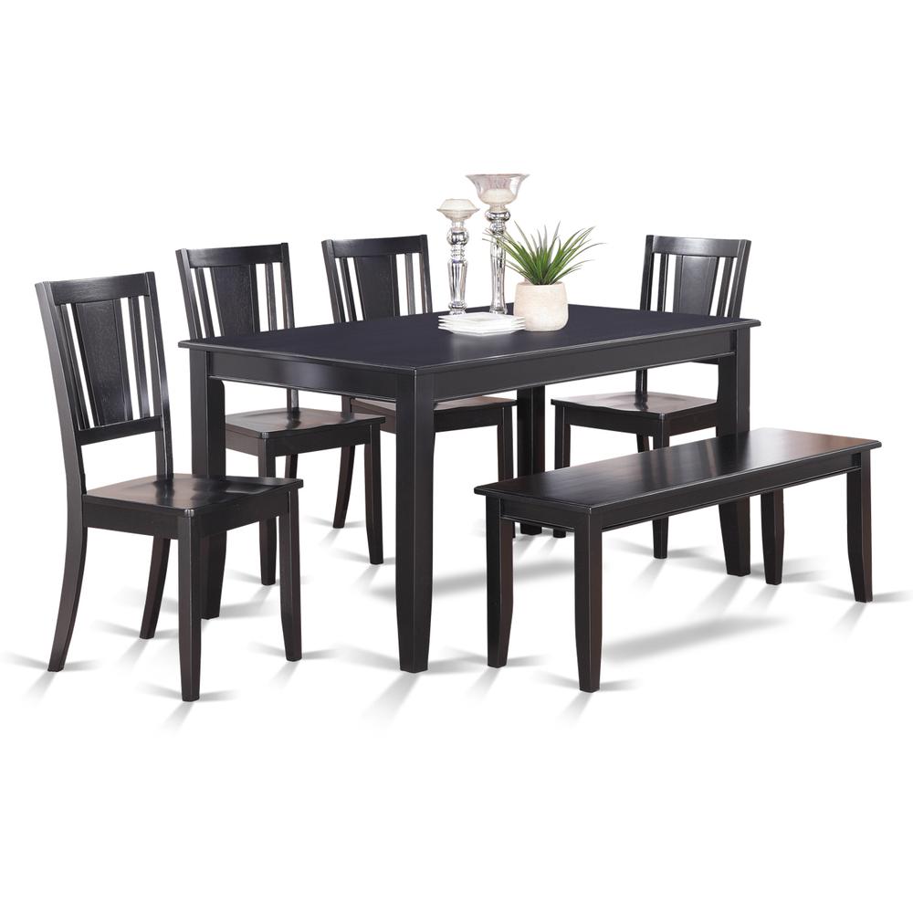 6  Pc  Dining  Table  with  bench-Dining  Table  and  4  Dining  Chairs  and  Bench. Picture 2