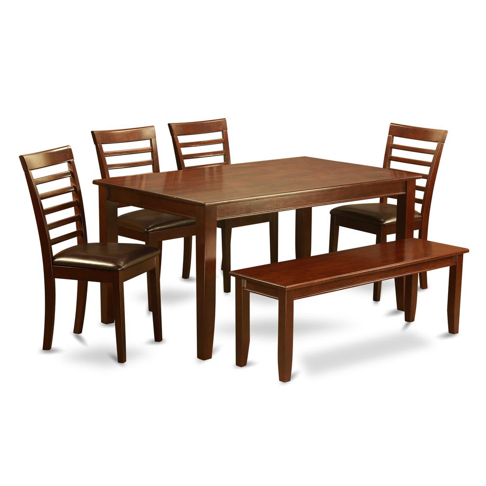 6  Pc  Dining  set  with  bench  -  Dining  Table  with  4  Dining  Chairs  plus  Bench. Picture 2