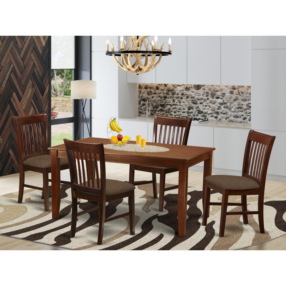 DUNO5-MAH-C 5 Pc Formal Dining room set-Dinette Table and 4 dinette Chairs. Picture 2