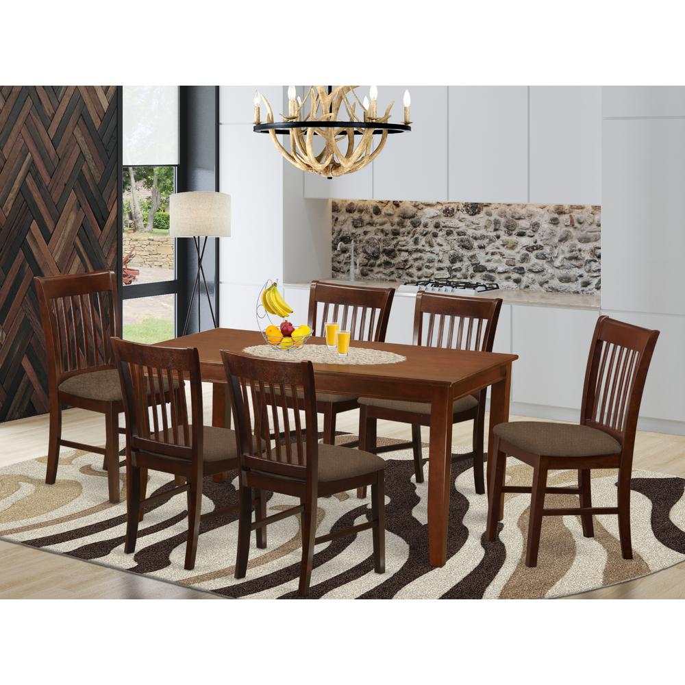 DUNO7-MAH-C 7 PC Dinette Table set for 6-Dinette Table and 6 dinette Chairs. Picture 2