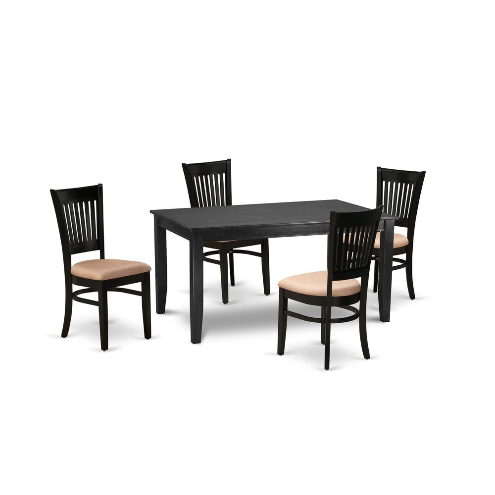 Dining Table- Dining Chairs, DUVA5-BLK-C. Picture 2