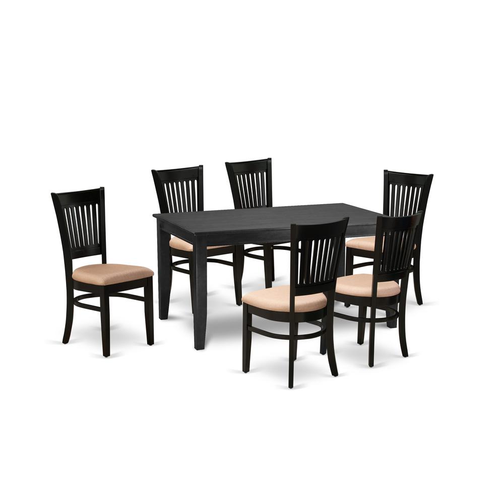 Dining Table- Dining Chairs, DUVA7-BLK-C. Picture 2