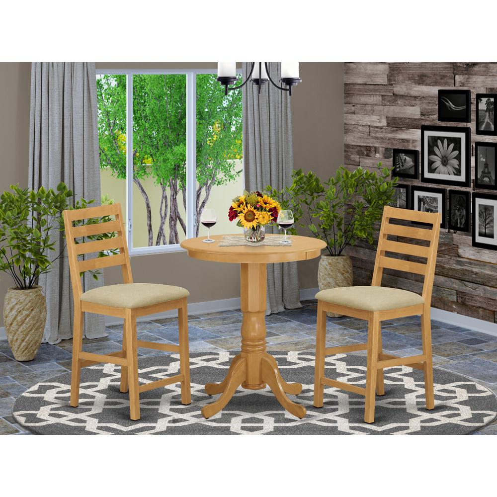 EDCF3-OAK-C 3 PC counter height set - Kitchen dinette Table and 2 counter height stool.. Picture 2