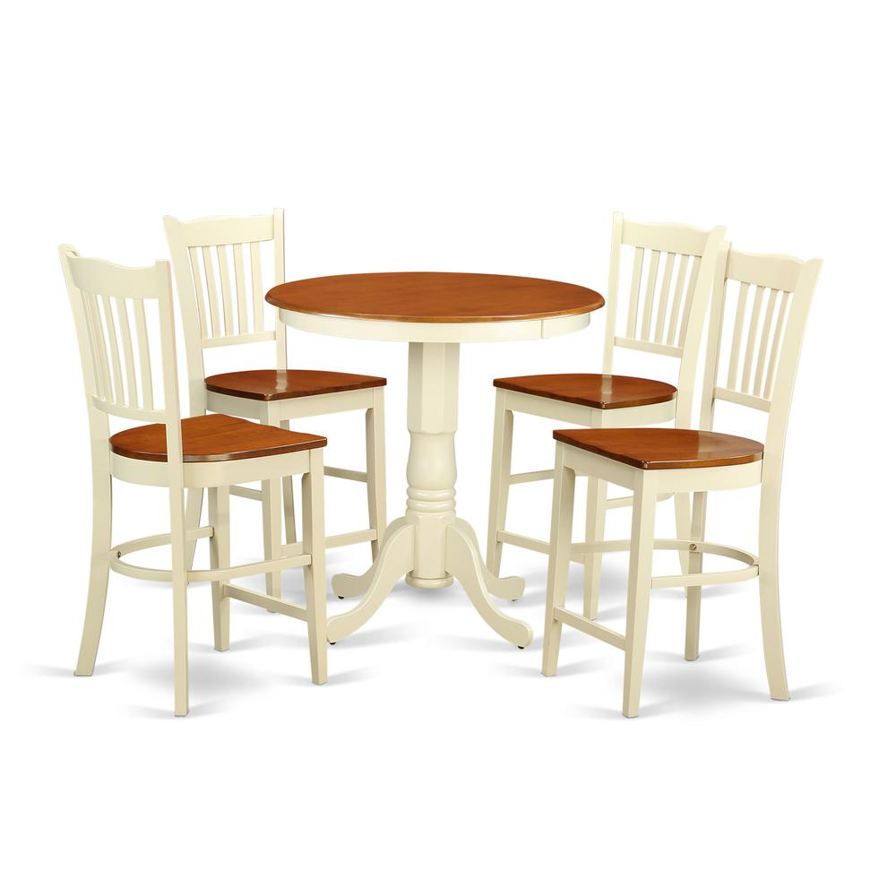 5  PC  counter  height  Table  and  chair  set-pub  Table  and  4  bar  stools  with  backs. Picture 2