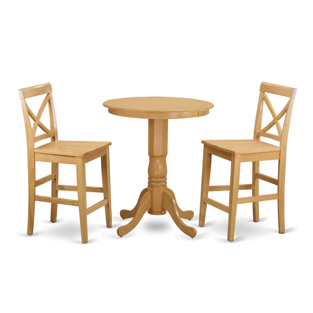 3 pcs Counter Height  Set-pub Table and 2 Dinette Chairs. Picture 1