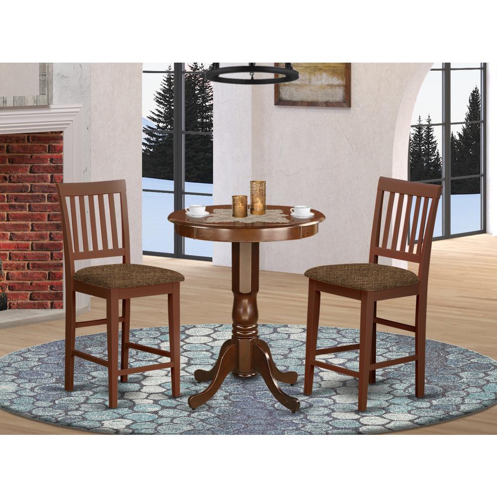 EDVN3-MAH-C 3 PC pub Table set-pub Table and 2 Dining Chairs.. Picture 2