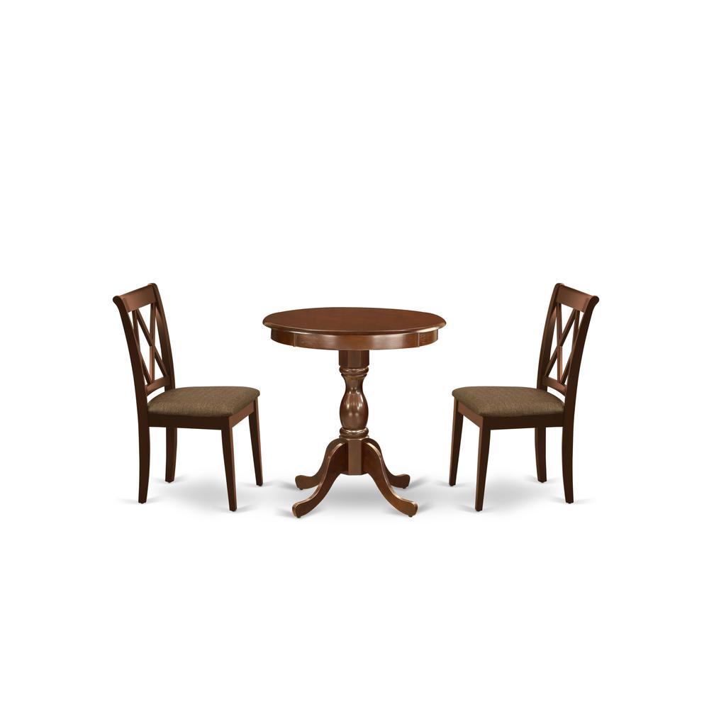 3-Pc Dining Room Set - 2 Wooden Chairs - 1 Dining Room Table. Picture 1