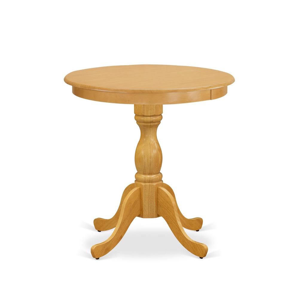 EST-OAK-TP East West Furniture Beautiful Small Table with Oak Color Table Top Surface and Asian Wood Small Dining Table Wooden Legs - Oak Finish. Picture 2