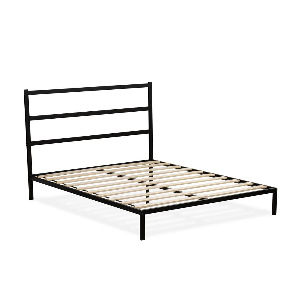 Fulton Queen Platform Bed with 5 Metal Legs - Magnificent Bed in Powder Coating Black Color. Picture 2