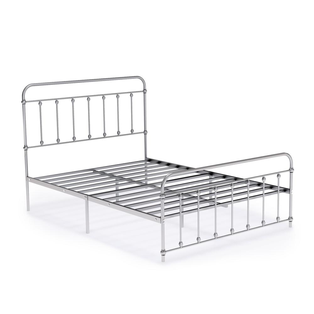 Garland Full Bed Frame with 6 Metal Legs - Magnificent Bed Frame in Powder Coating Silver Color. Picture 2