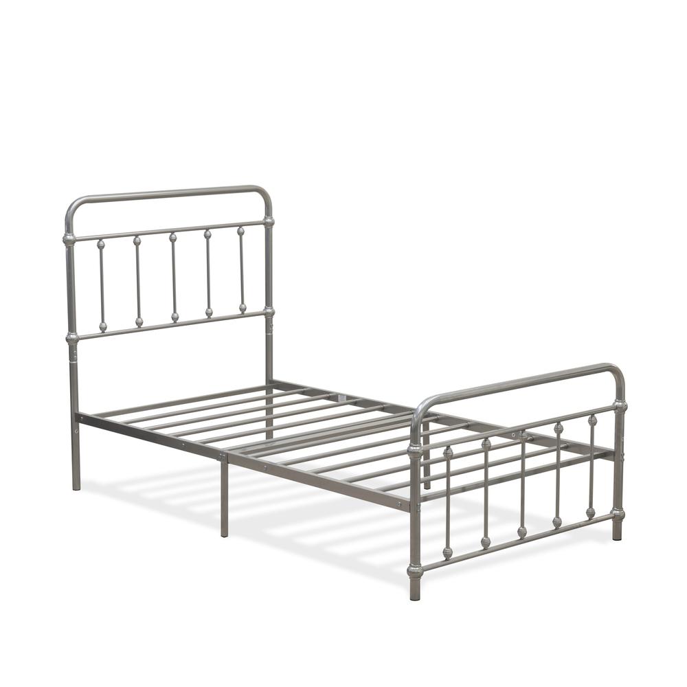 Garland Twin Bed Frame with 6 Metal Legs - Deluxe Bed Frame in Powder Coating Silver Color. Picture 2