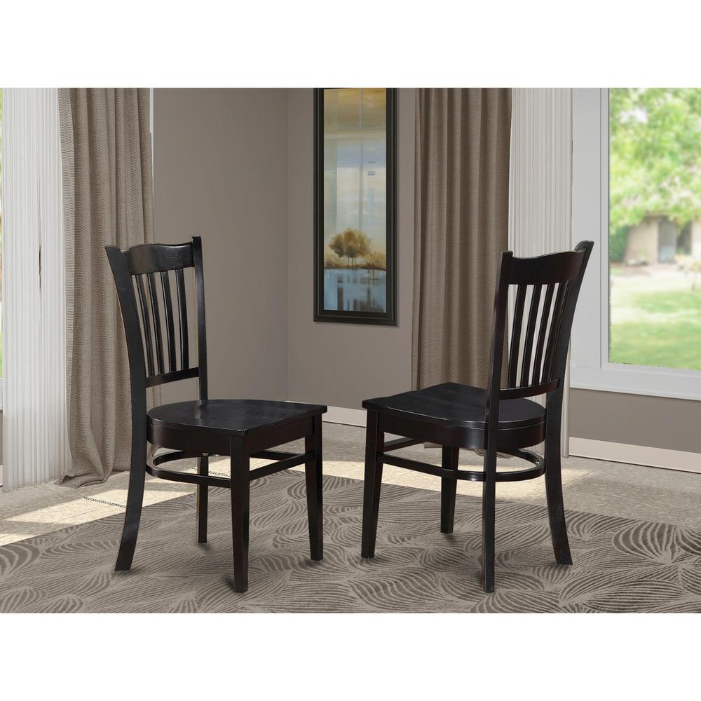 Groton  Dining  Chair  With  Wood  Seat  In  Black  Finish,  Set  of  2. The main picture.