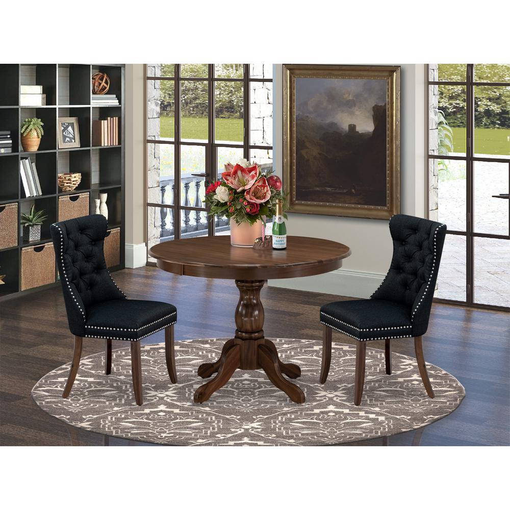 3 Piece Kitchen Table Set Consists of a Round Modern Dining Table. Picture 7