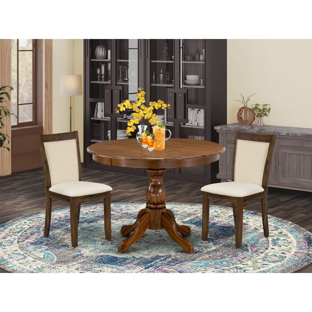 3 Pc Dinette Set Includes a Round Dining Table and 2 Parson Chairs. Picture 6