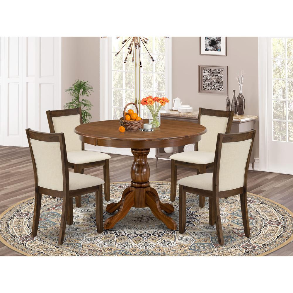5 Pc Dining Room Set Contains a Round Dining Table and 4 Parson Chairs. Picture 6