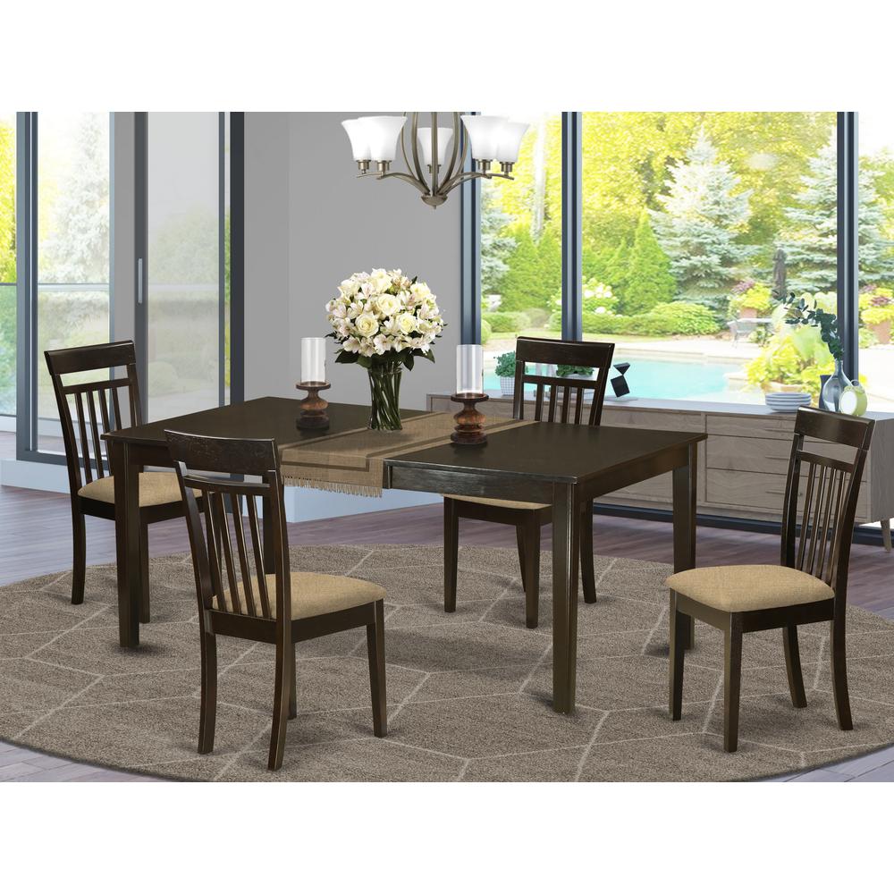 HECA5-CAP-C 5 Pc formal Dining room set-Dinette Table featuring Leaf and 4 Dining Chairs.. Picture 2