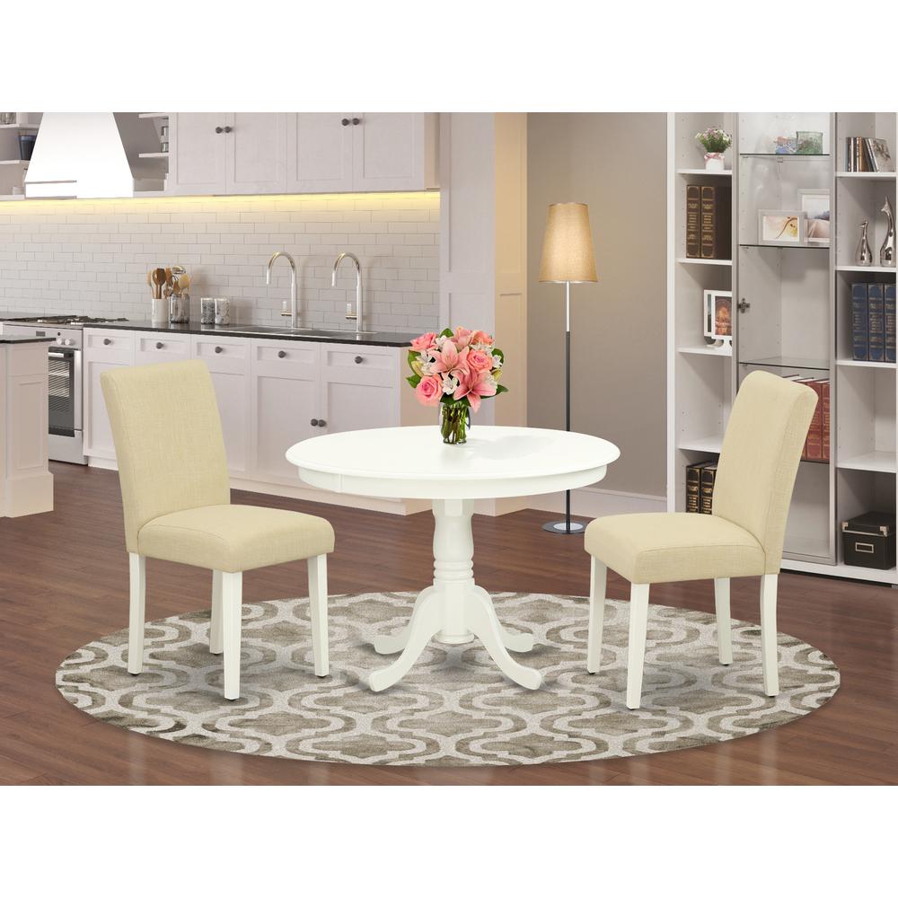 Dining Room Set Linen White, HLAB3-LWH-02. Picture 2