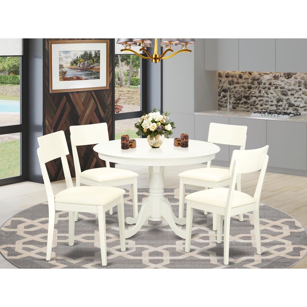 Dining Room Set Linen White, HLAD5-LWH-LC. Picture 2