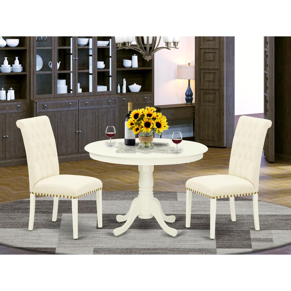 Dining Room Set Linen White, HLBR3-LWH-02. Picture 2