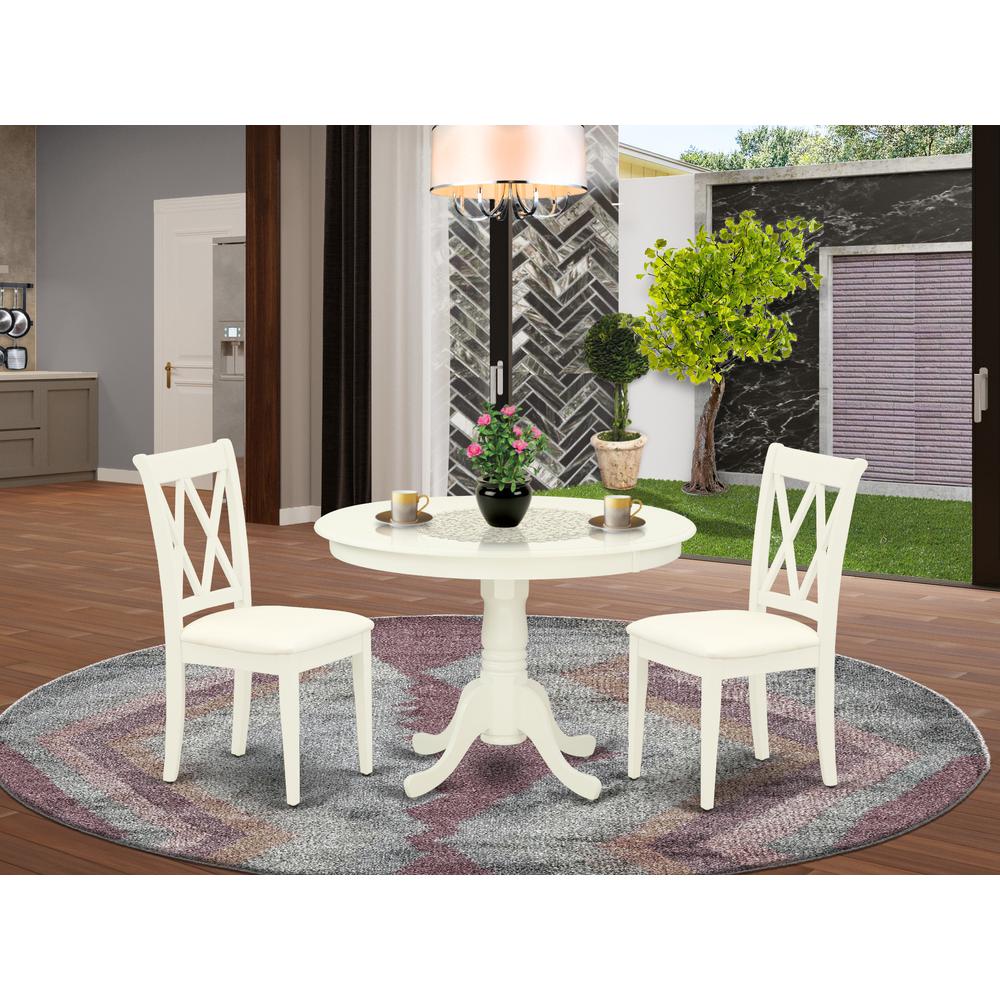 Dining Room Set Linen White, HLCL3-LWH-C. Picture 2