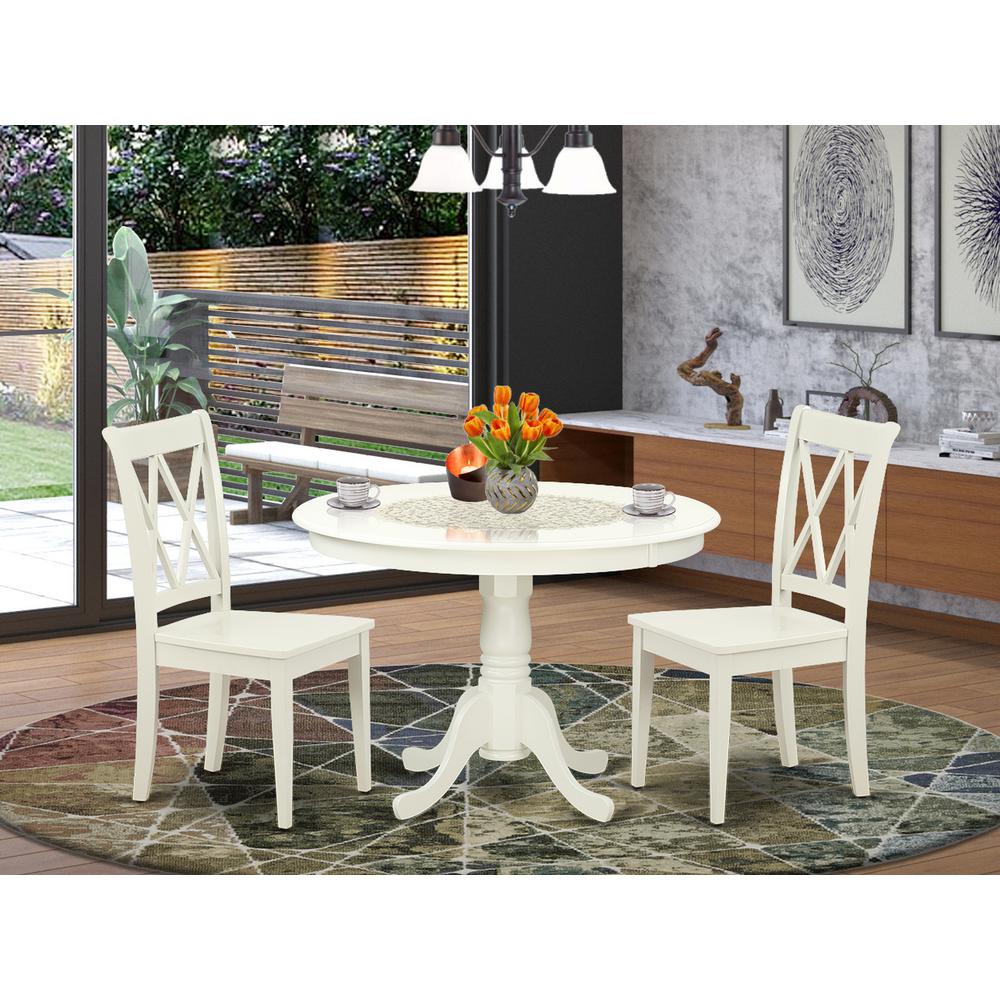 Dining Room Set Linen White, HLCL3-LWH-W. Picture 2