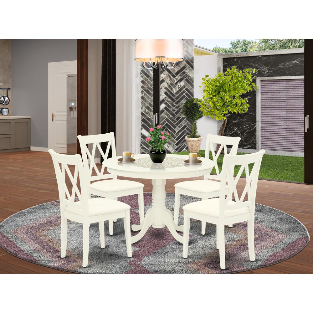 Dining Room Set Linen White, HLCL5-LWH-C. Picture 2