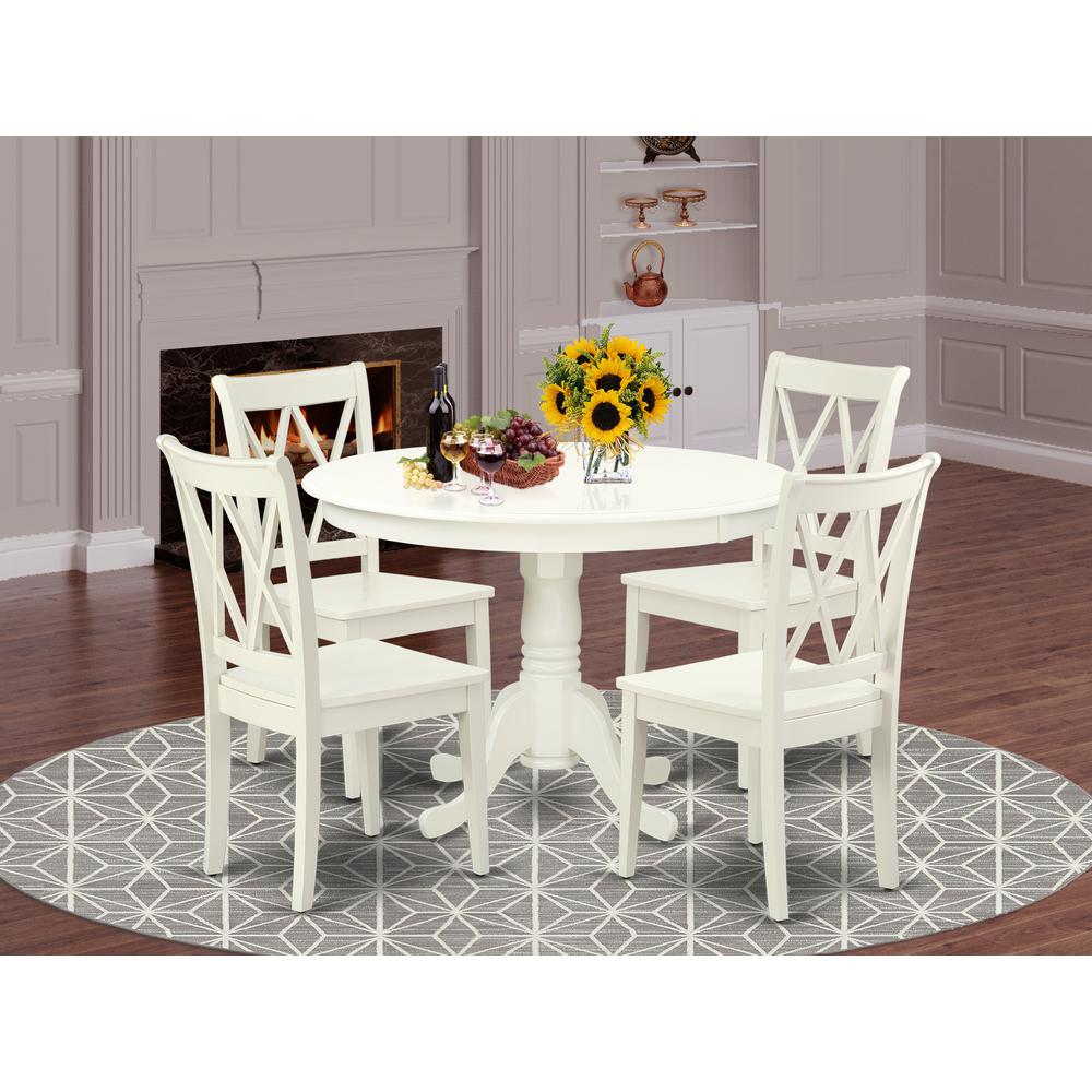 Dining Room Set Linen White, HLCL5-LWH-W. Picture 2