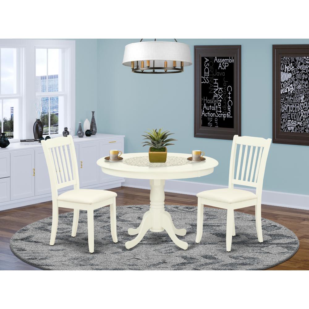 Dining Room Set Linen White, HLDA3-LWH-C. Picture 2