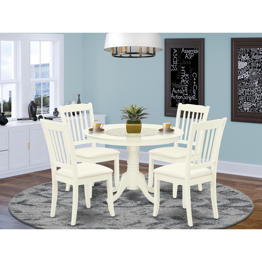 Dining Room Set Linen White, HLDA5-LWH-C. Picture 2