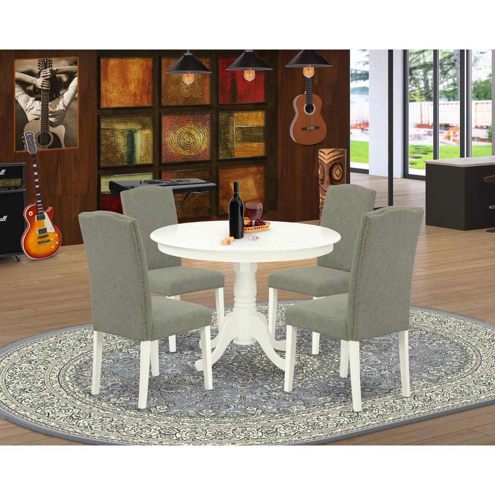 Dining Room Set Linen White, HLEN5-LWH-06. Picture 2