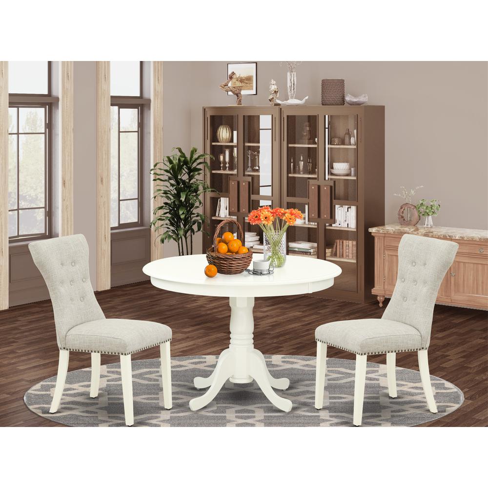 Dining Room Set Linen White, HLGA3-LWH-35. Picture 2
