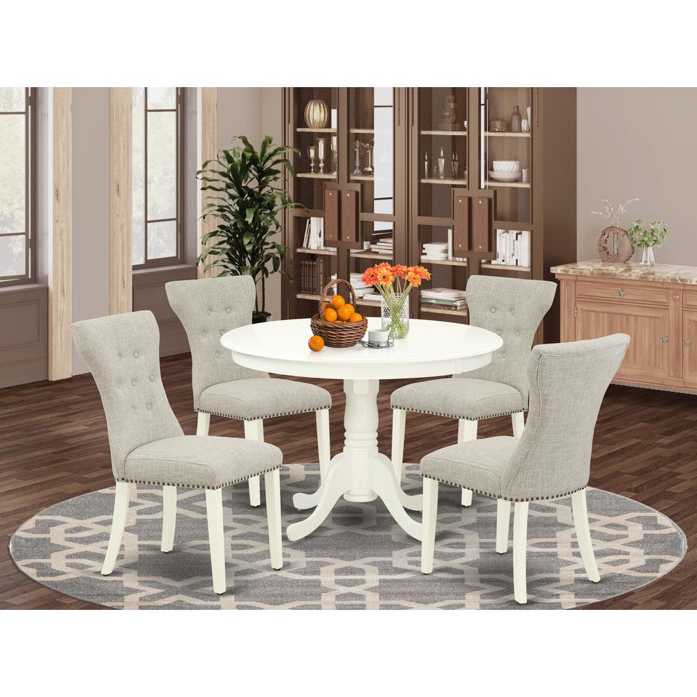 Dining Room Set Linen White, HLGA5-LWH-35. Picture 2