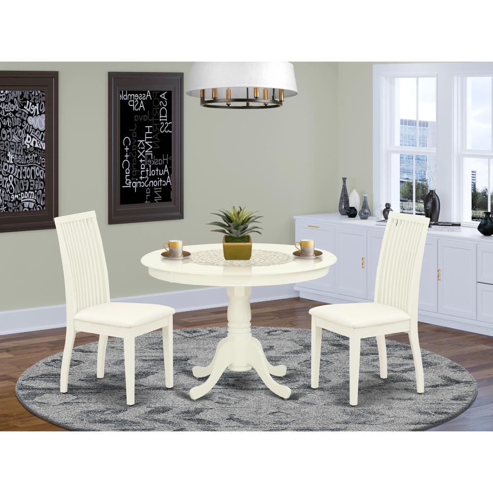 Dining Room Set Linen White, HLIP3-LWH-C. Picture 2