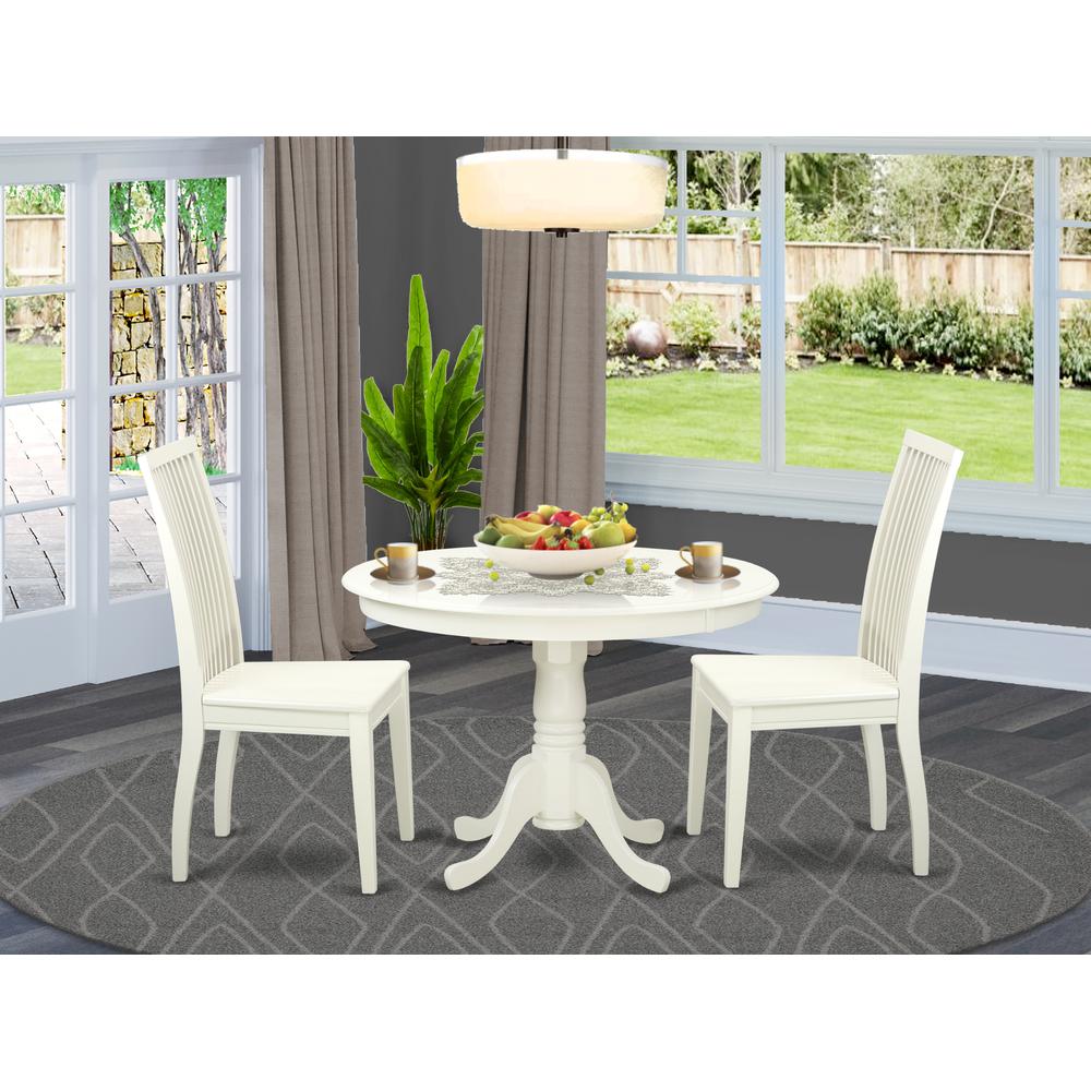 Dining Room Set Linen White, HLIP3-LWH-W. Picture 2