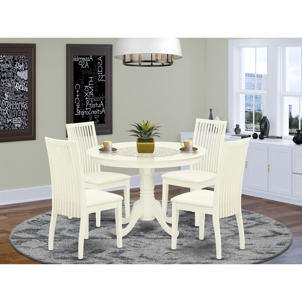 Dining Room Set Linen White, HLIP5-LWH-C. Picture 2