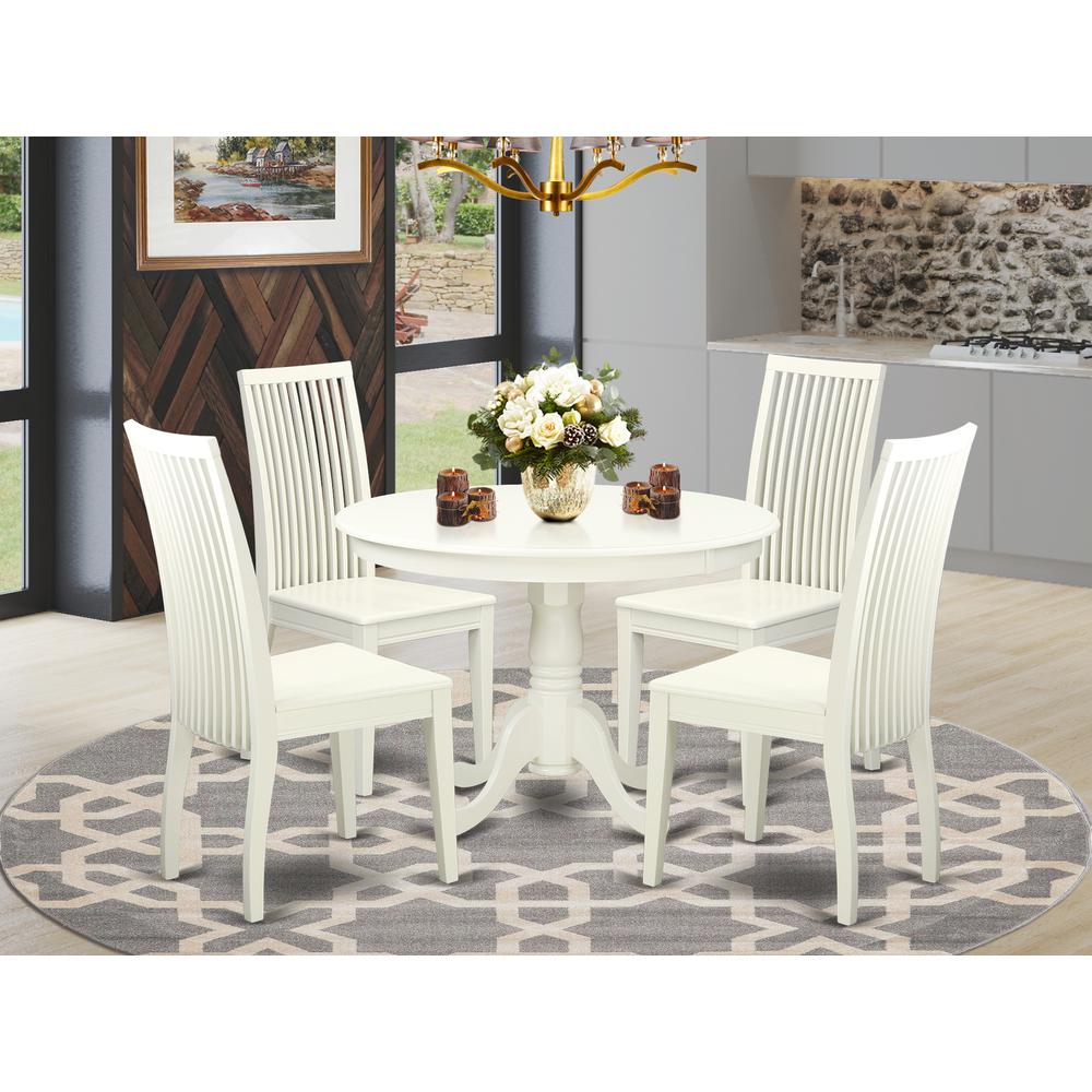 Dining Room Set Linen White, HLIP5-LWH-W. Picture 2