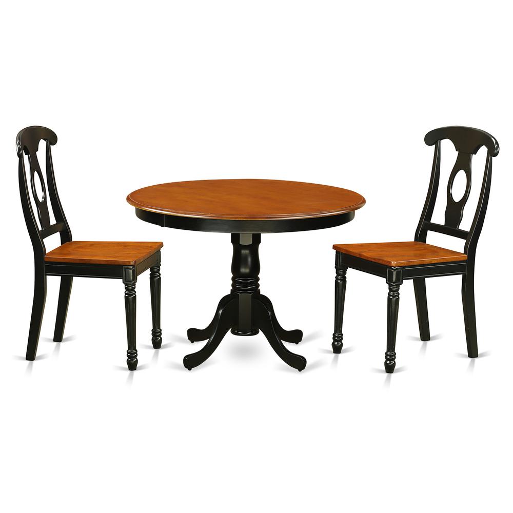 3  Pc  set  with  a  Round  Small  Table  and  2  Wood  Dinette  in  Black  and  Cherry  .. Picture 2