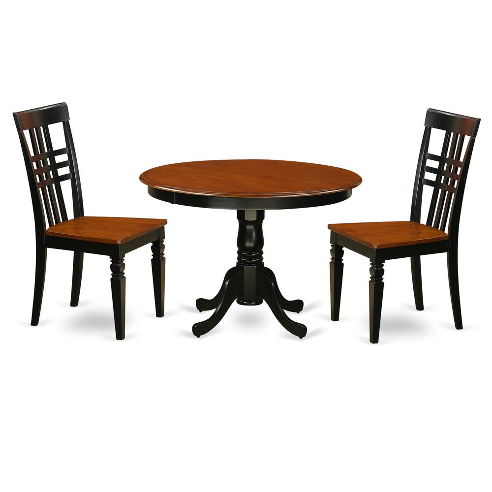 3  Pc  set  with  a  Kitchen  Table  and  2  Microfiber  Dinette  Chairs  in  Black  and  Cherry. Picture 2