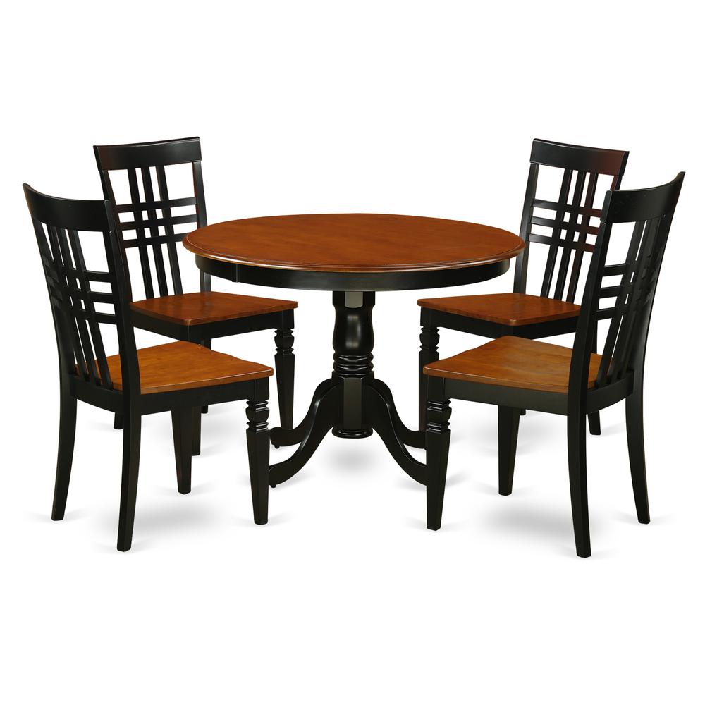 5  Pc  set  with  a  Dining  Table  and  4  Dinette  Chairs  in  Black  and  Cherry. Picture 2