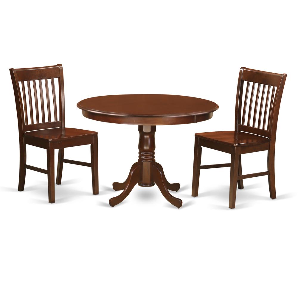 3  Pc  set  with  a  Round  Kitchen  Table  and  2  Wood  Dinette  Chairs  in  Mahogany. Picture 2