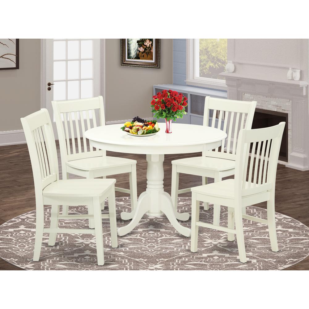 Dining Room Set Linen White, HLNO5-LWH-W. Picture 2