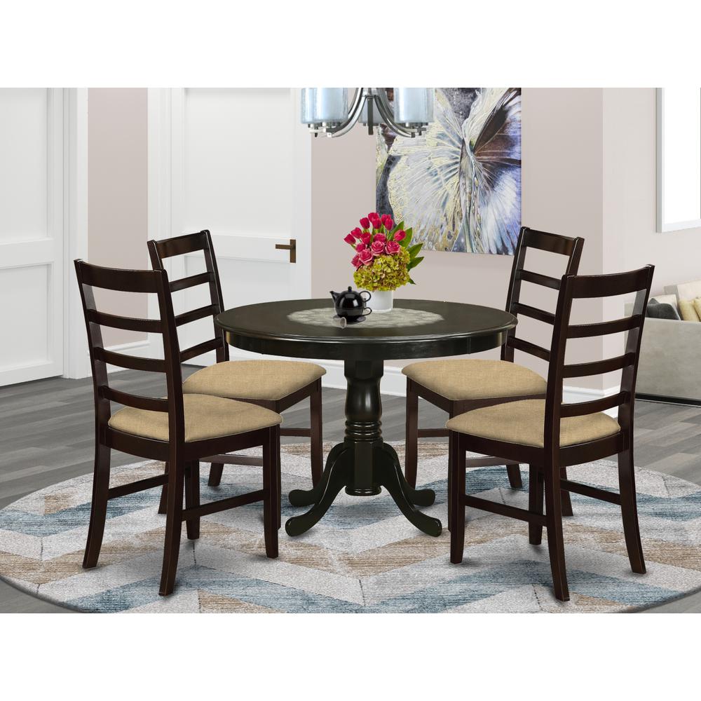 HLPF5-CAP-C 5 PC small Kitchen Table set-Dining Table and 4 Kitchen Chairs.. Picture 2