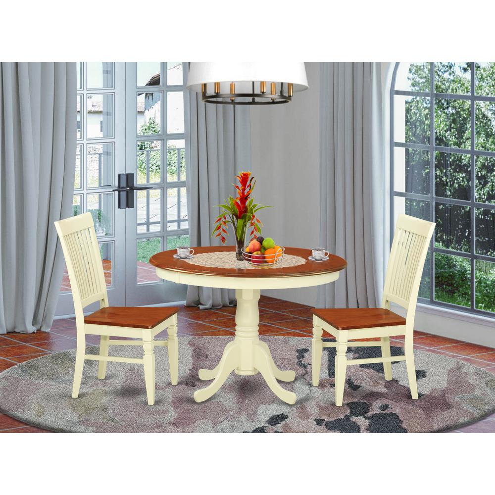 Dining Room Set Buttermilk & Cherry, HLWE3-BMK-W. Picture 2