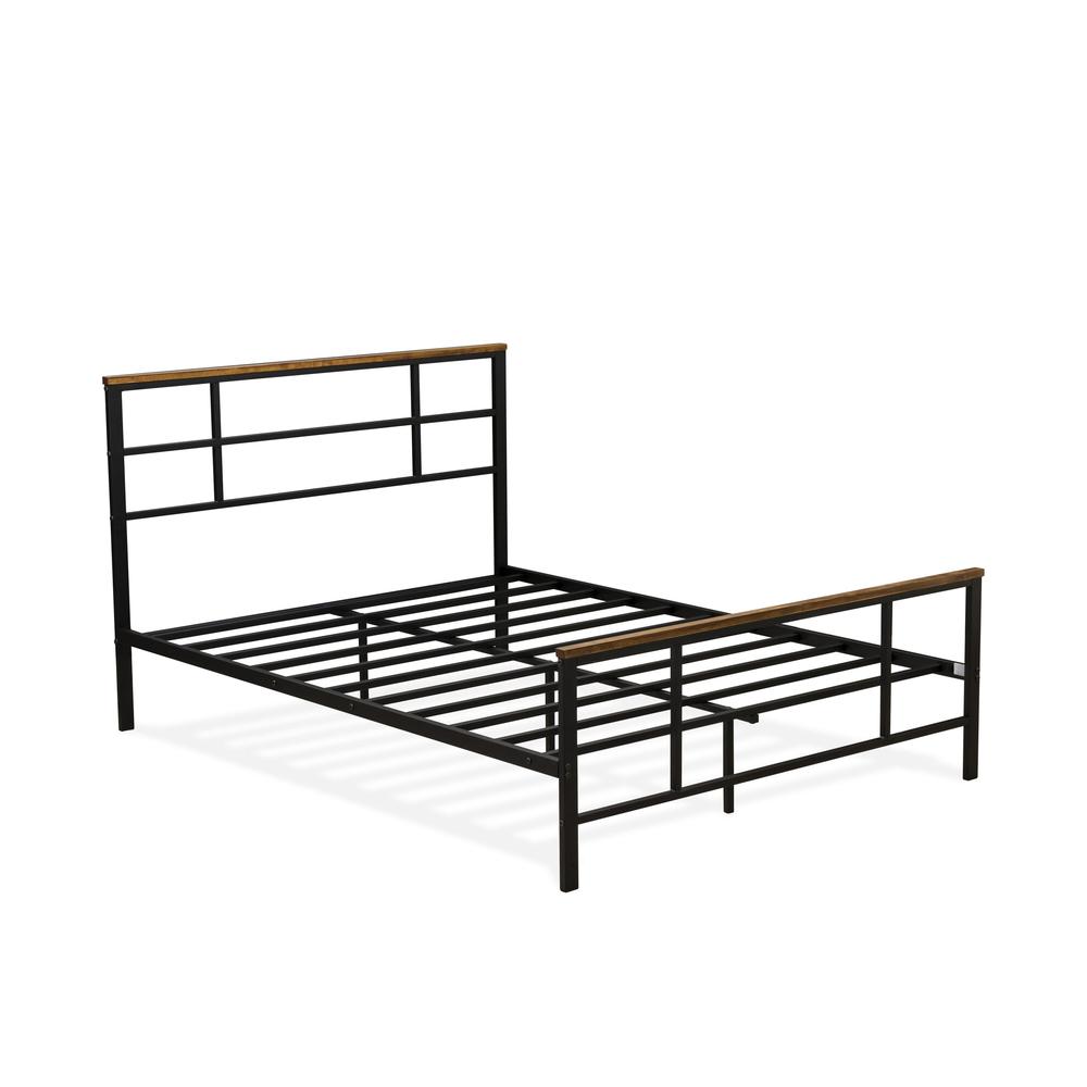 Ingram Full Size Bed with 7 Metal Legs - Lavish Bed in Powder Coating Black Color. Picture 2