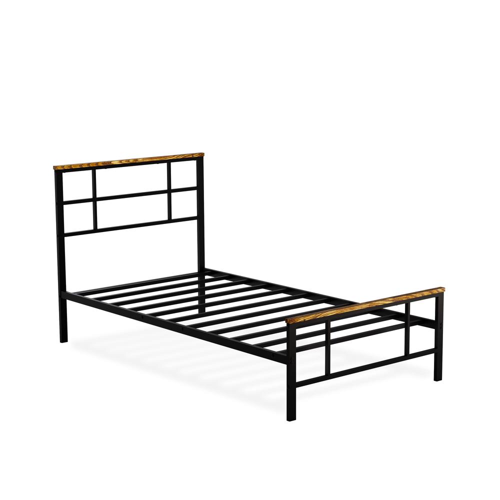 Ingram Modern Bed Frame with 4 Metal Legs - High-class Bed Frame in Powder Coating Black Color. Picture 2