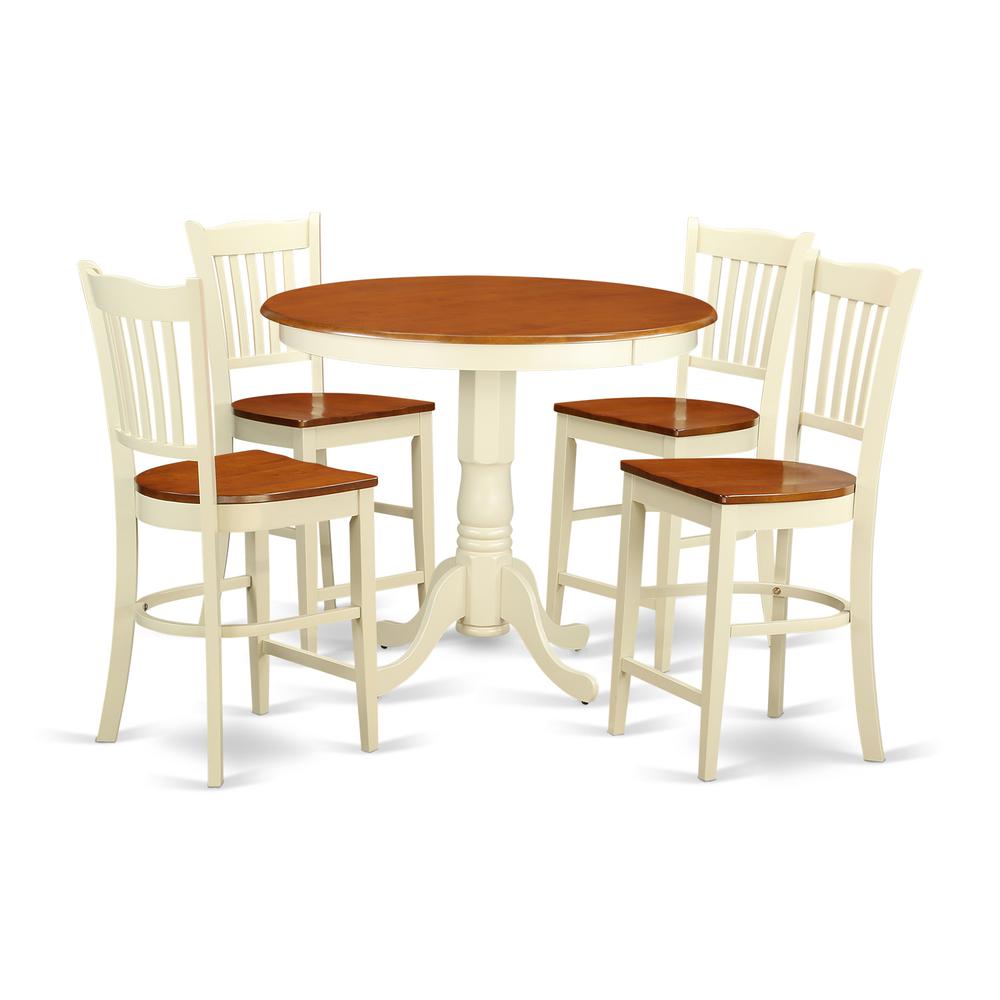 5  PC  counter  height  Dining  set-pub  Table  and  4  bar  stools  with  backs. Picture 2