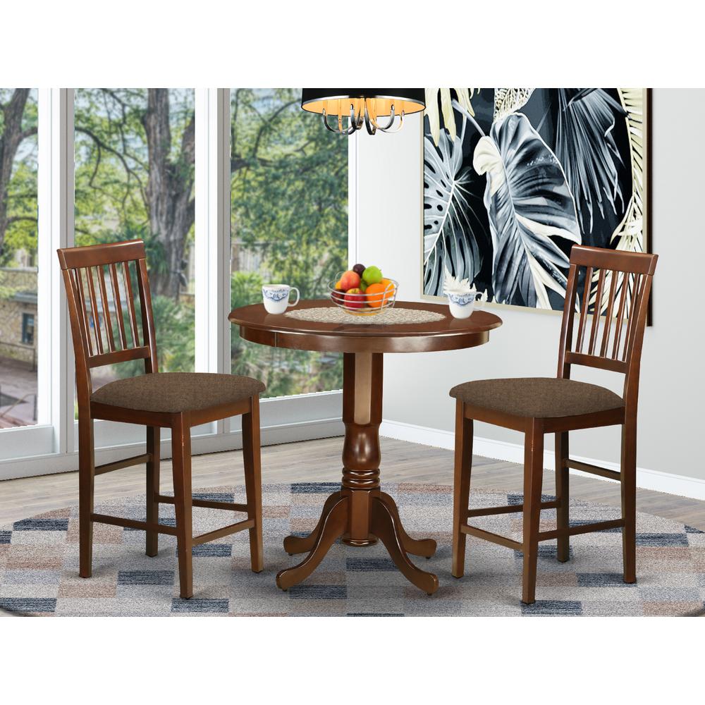 JAVN3-MAH-C 3 Pc Dining counter height set - Dining Table and 2 counter height Chairs.. Picture 2